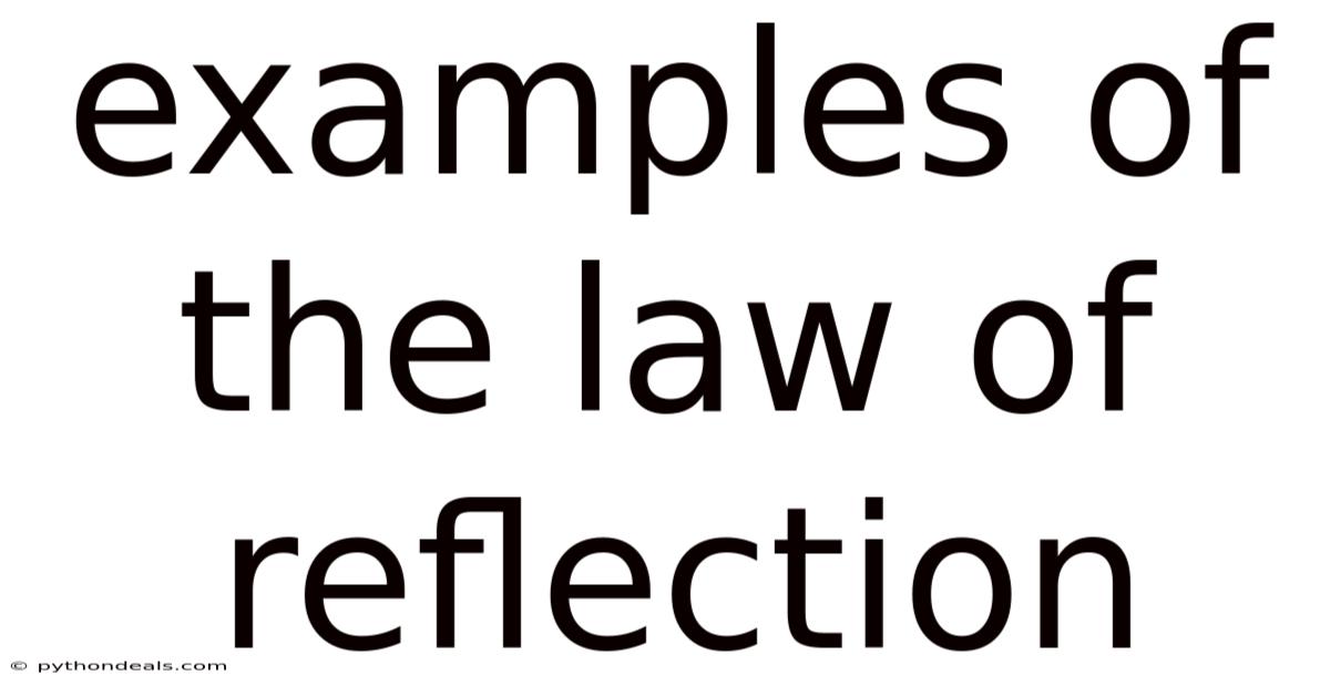 Examples Of The Law Of Reflection