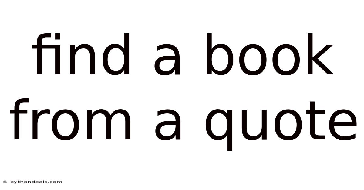 Find A Book From A Quote