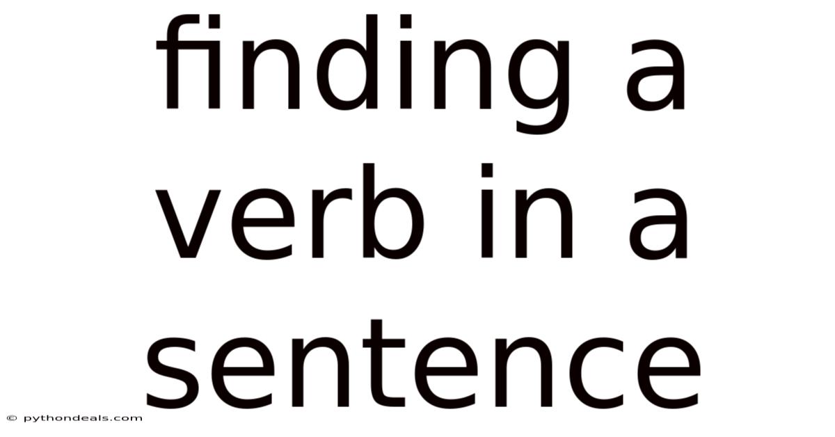 Finding A Verb In A Sentence