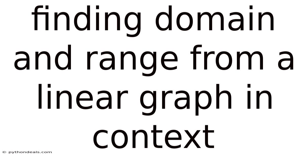 Finding Domain And Range From A Linear Graph In Context