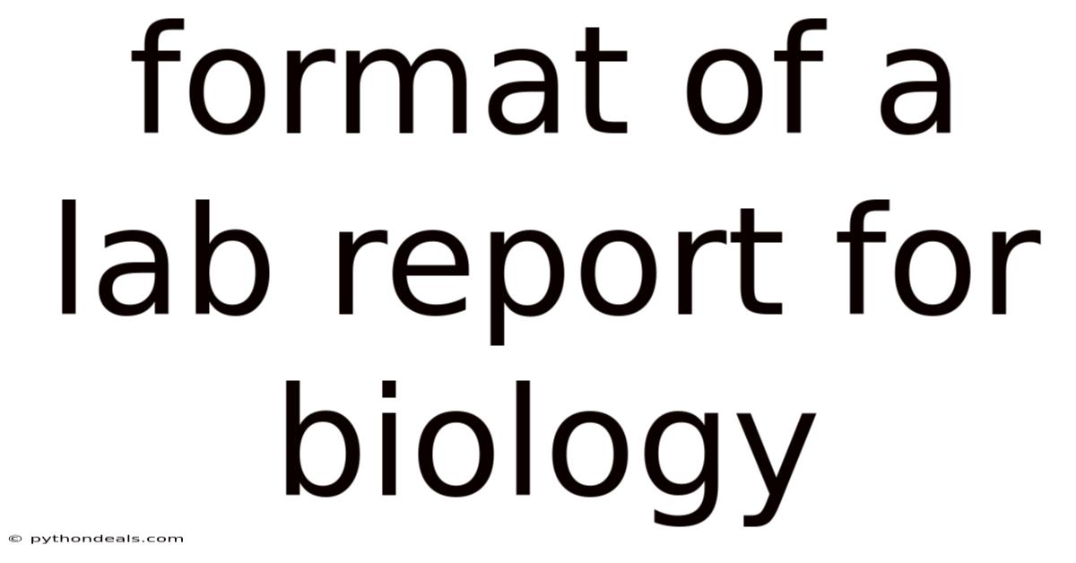 Format Of A Lab Report For Biology