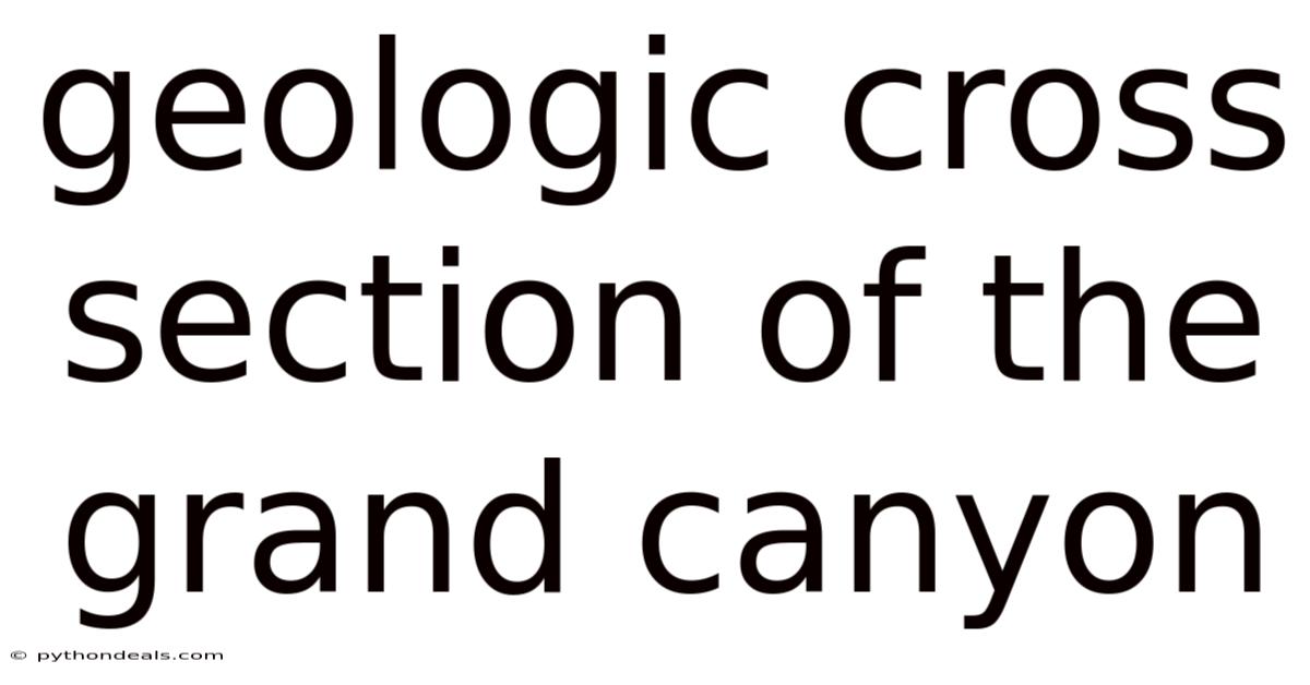 Geologic Cross Section Of The Grand Canyon