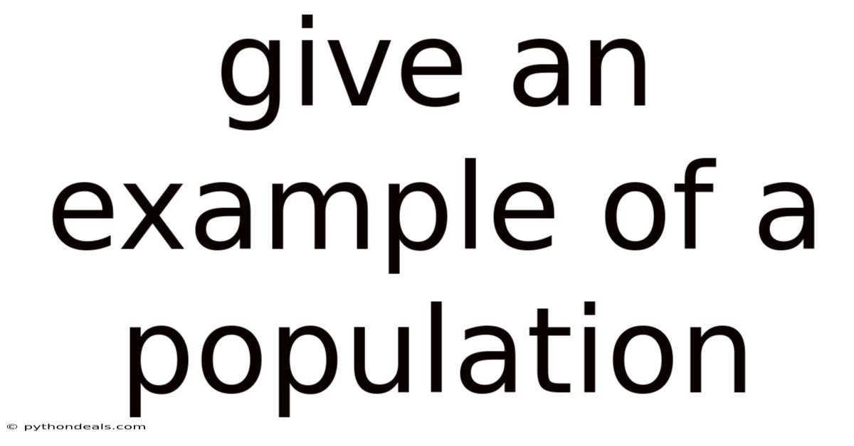 Give An Example Of A Population