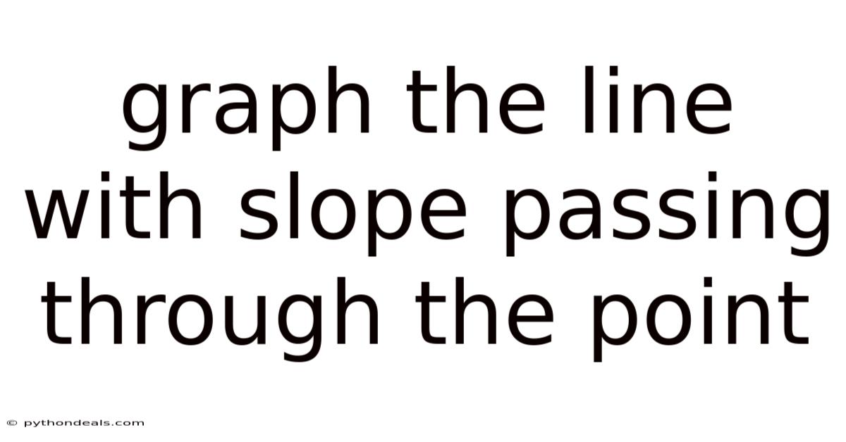 Graph The Line With Slope Passing Through The Point