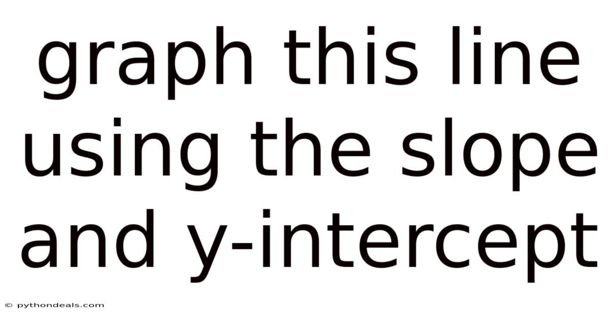 Graph This Line Using The Slope And Y-intercept