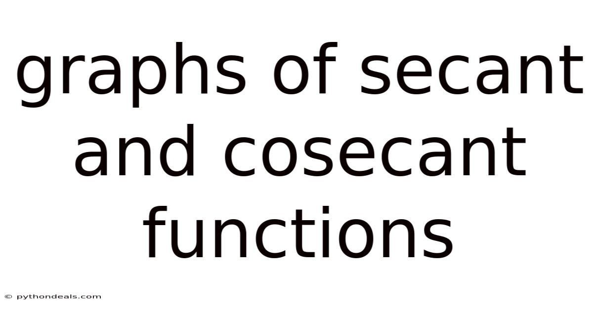 Graphs Of Secant And Cosecant Functions
