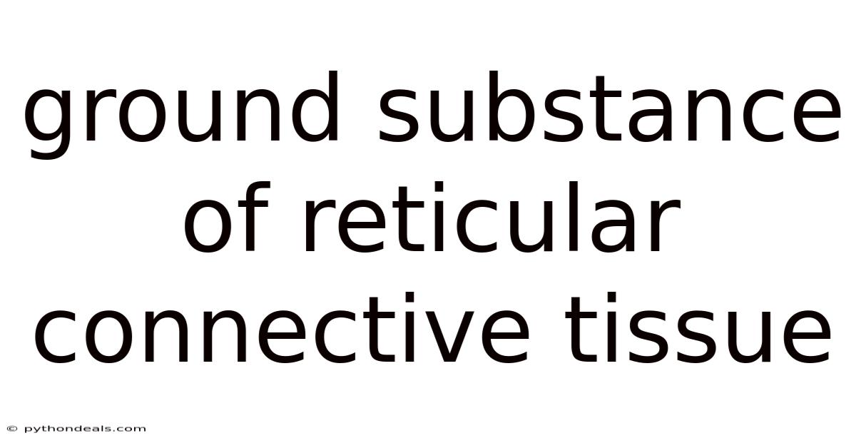 Ground Substance Of Reticular Connective Tissue