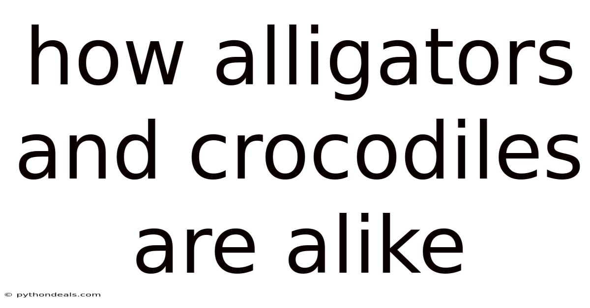 How Alligators And Crocodiles Are Alike