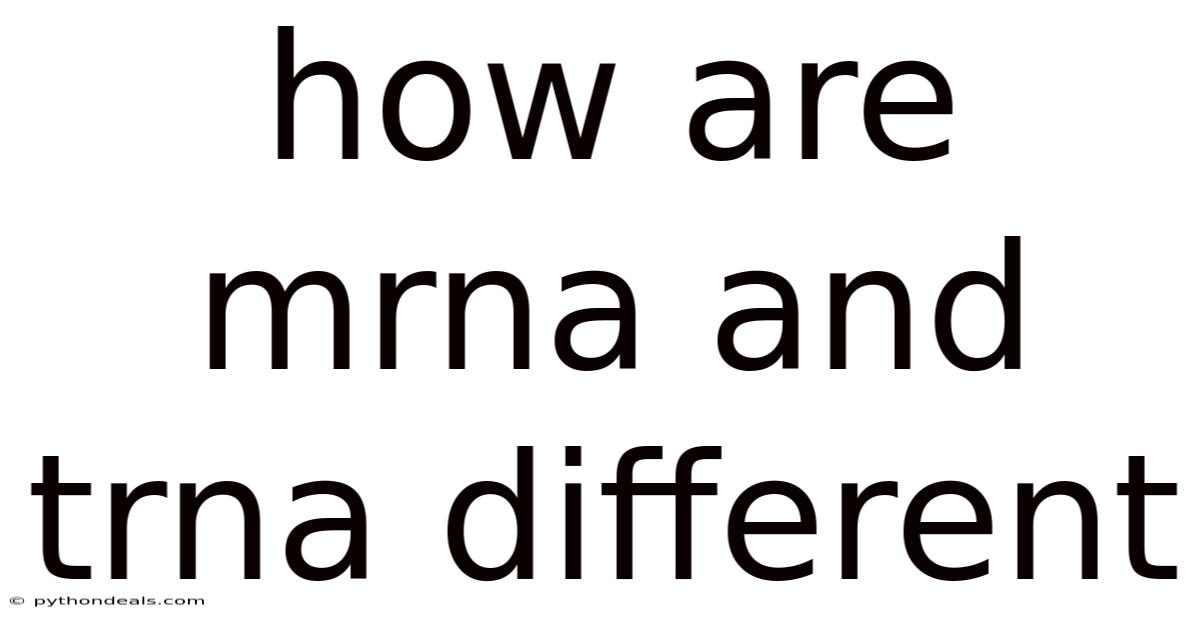 How Are Mrna And Trna Different