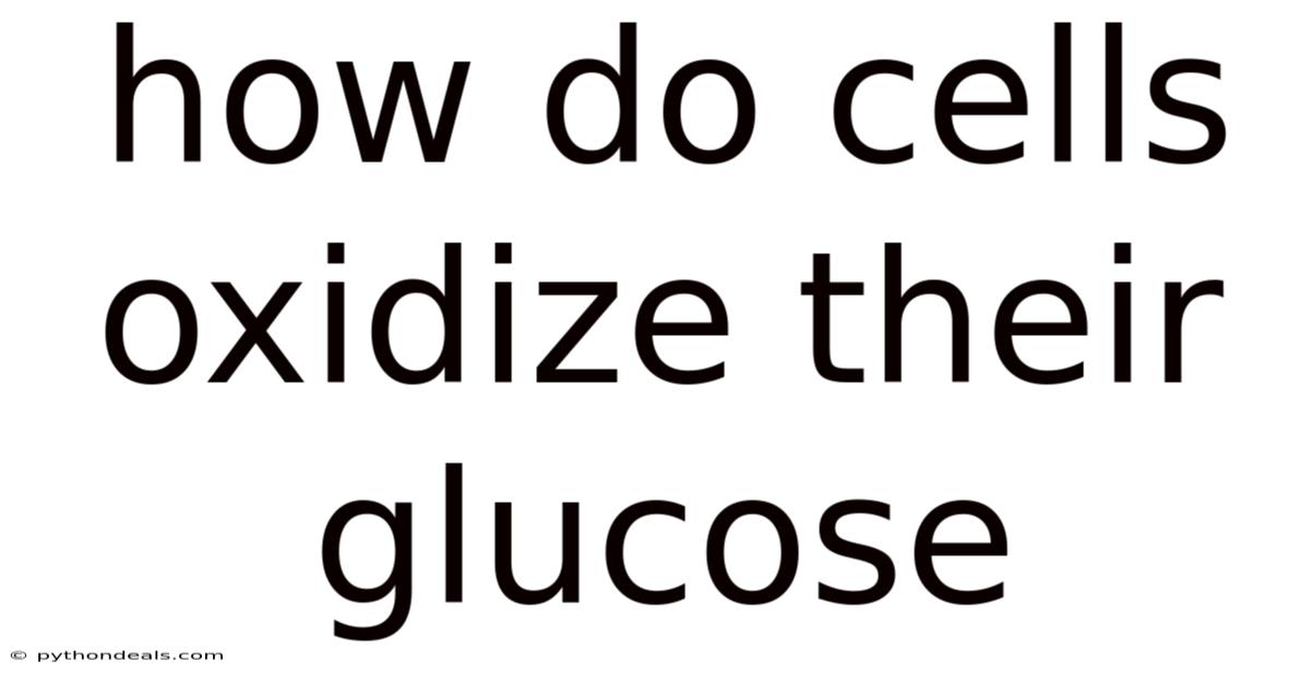How Do Cells Oxidize Their Glucose