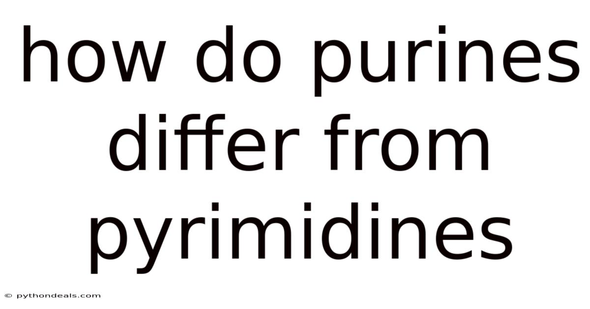 How Do Purines Differ From Pyrimidines