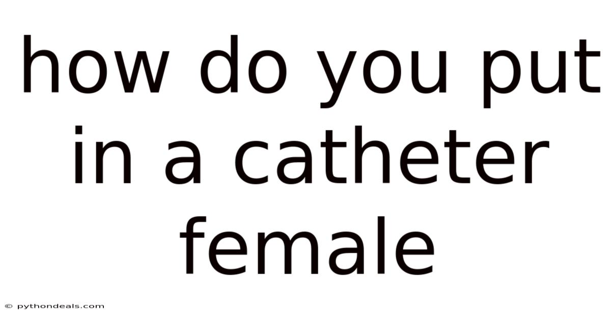 How Do You Put In A Catheter Female