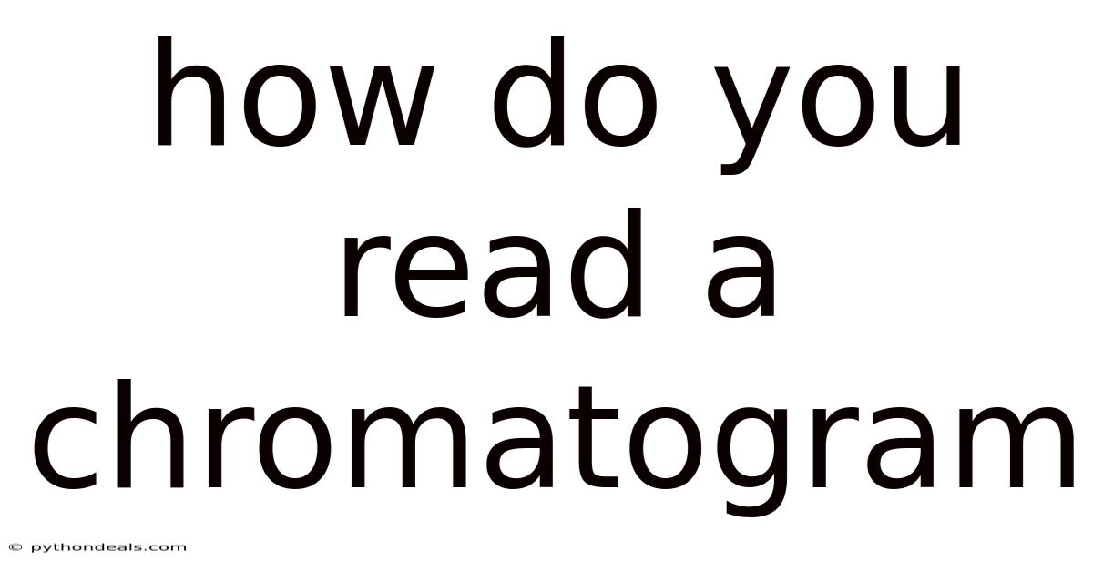 How Do You Read A Chromatogram