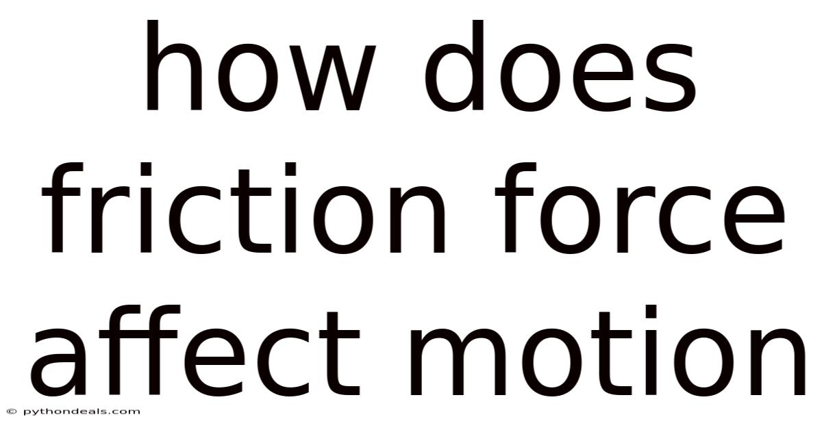 How Does Friction Force Affect Motion