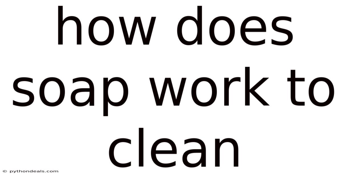 How Does Soap Work To Clean