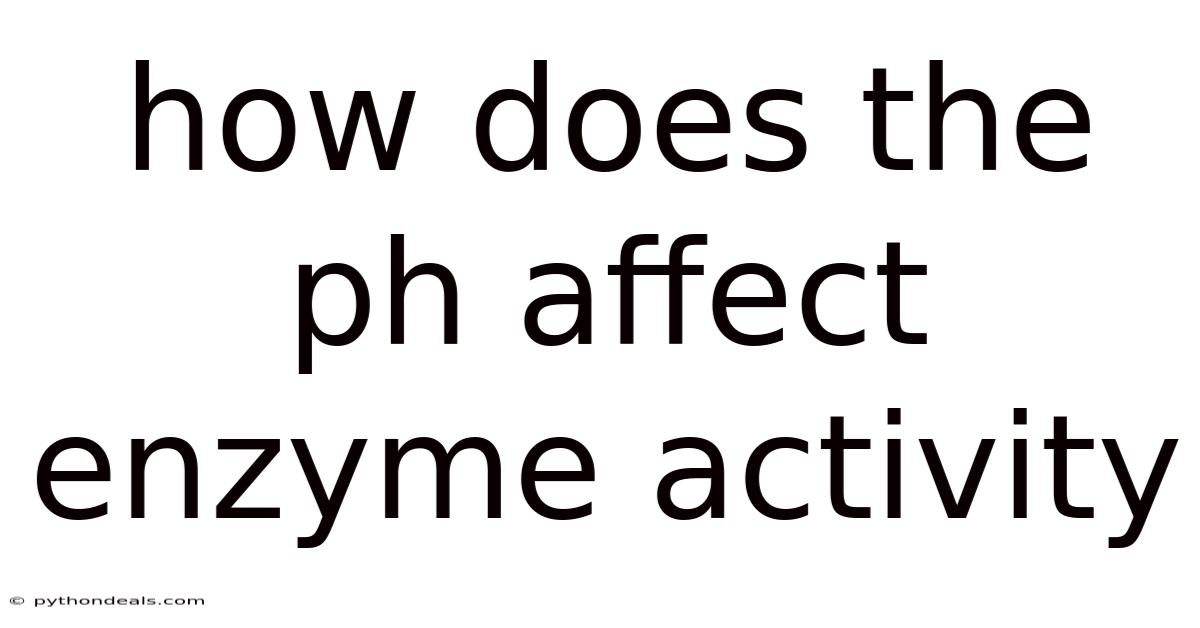 How Does The Ph Affect Enzyme Activity