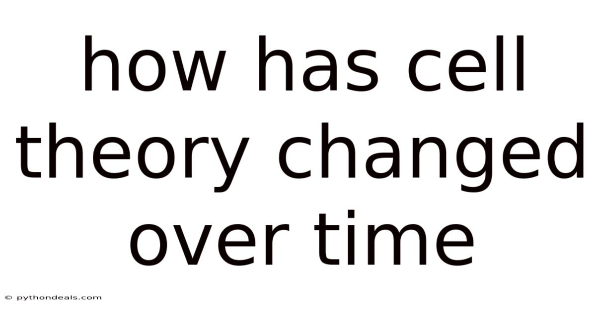 How Has Cell Theory Changed Over Time
