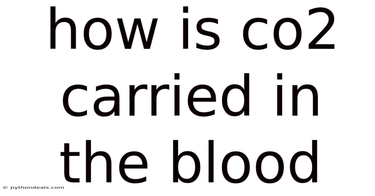 How Is Co2 Carried In The Blood