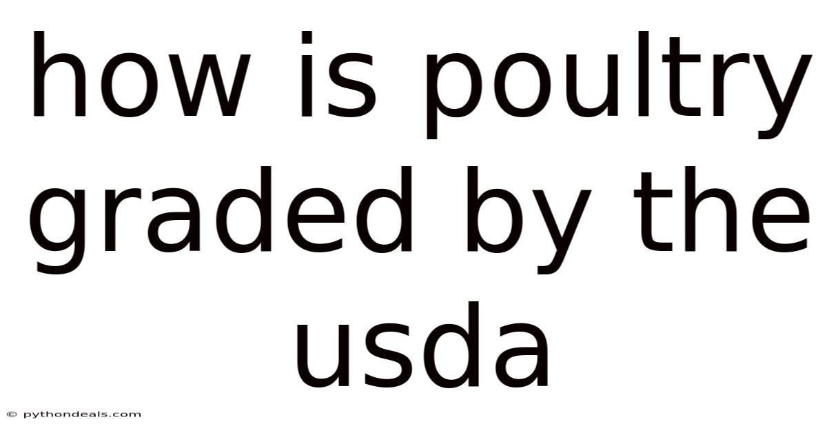 How Is Poultry Graded By The Usda