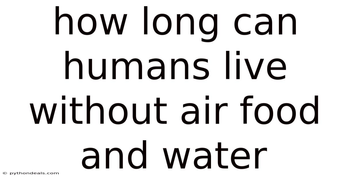 How Long Can Humans Live Without Air Food And Water