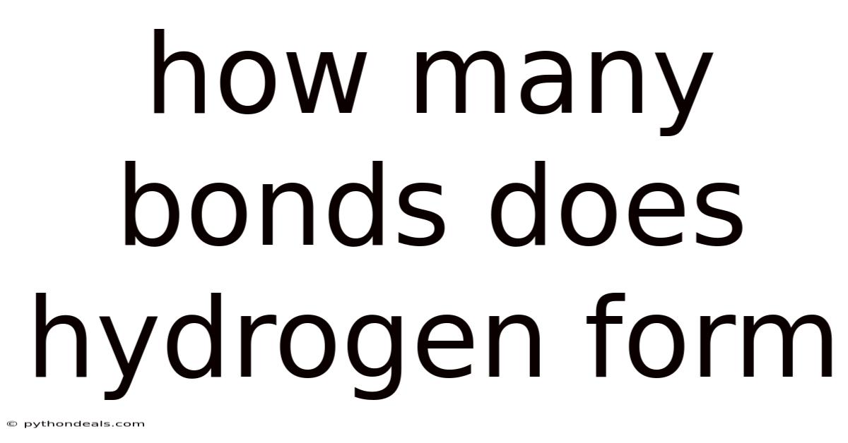 How Many Bonds Does Hydrogen Form