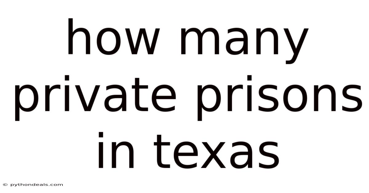 How Many Private Prisons In Texas