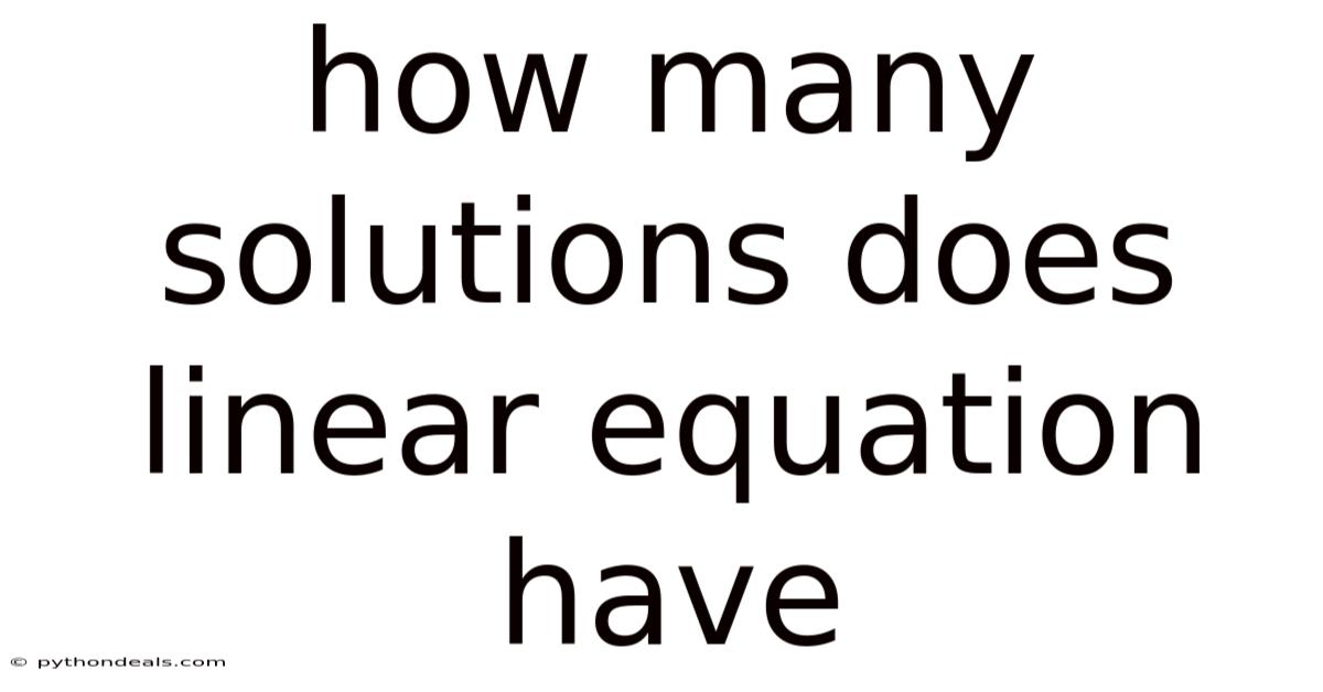 How Many Solutions Does Linear Equation Have
