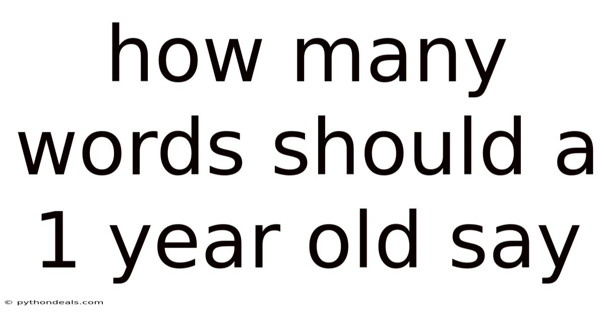 How Many Words Should A 1 Year Old Say