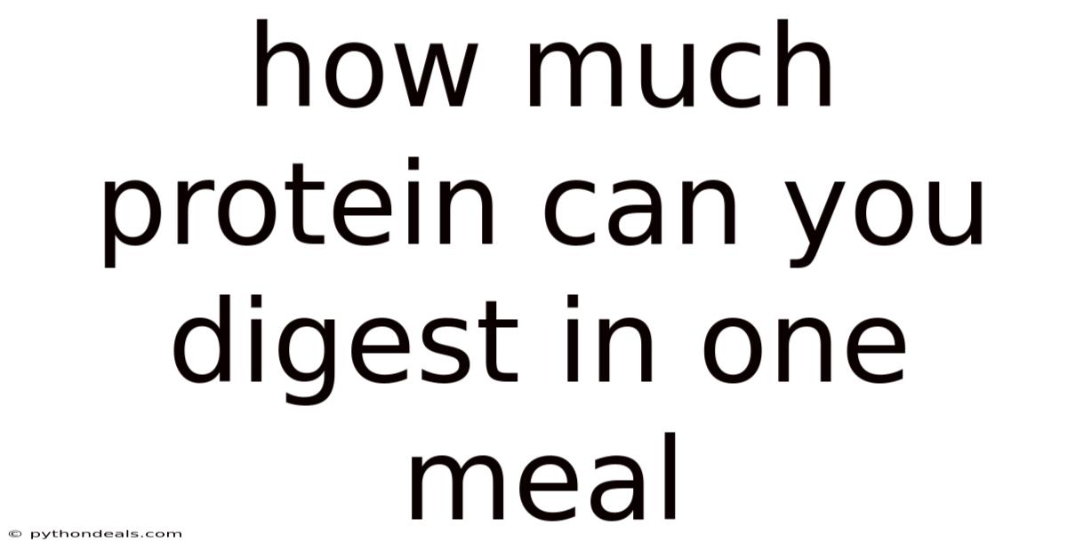 How Much Protein Can You Digest In One Meal