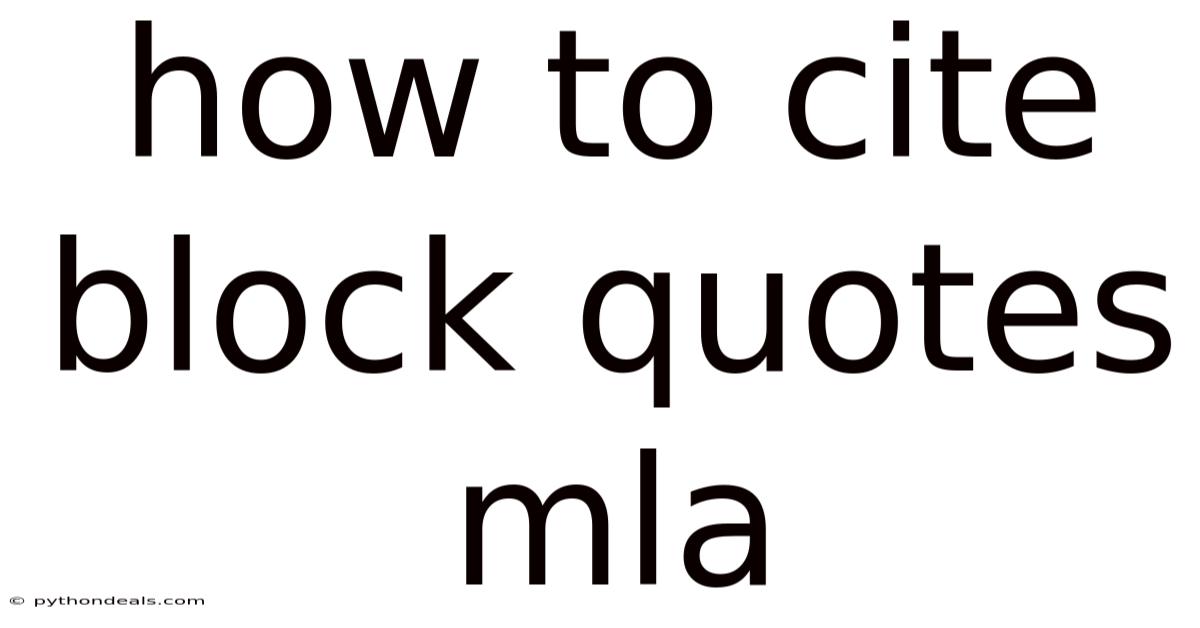 How To Cite Block Quotes Mla