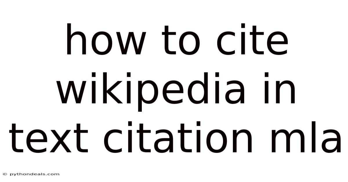 How To Cite Wikipedia In Text Citation Mla