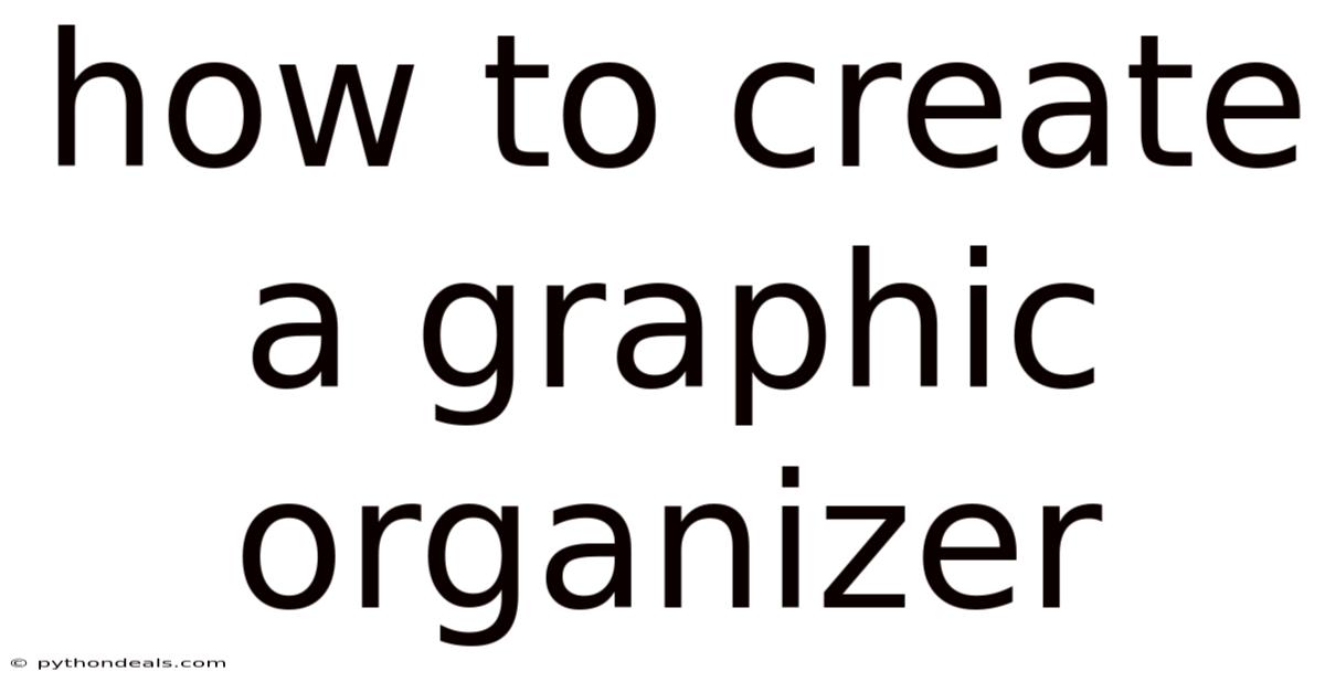 How To Create A Graphic Organizer