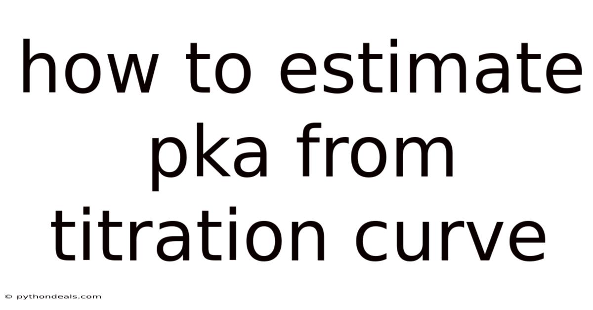 How To Estimate Pka From Titration Curve