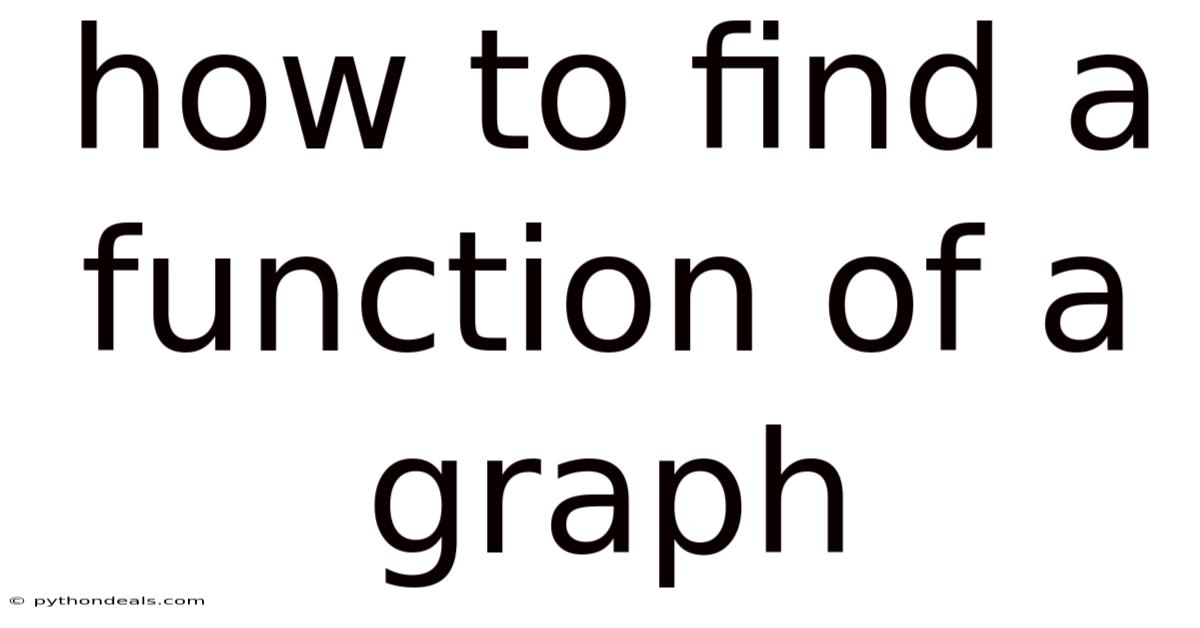 How To Find A Function Of A Graph