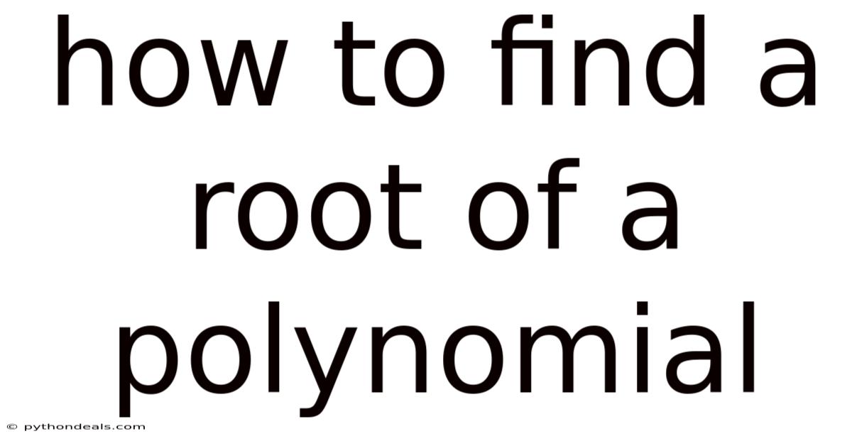 How To Find A Root Of A Polynomial