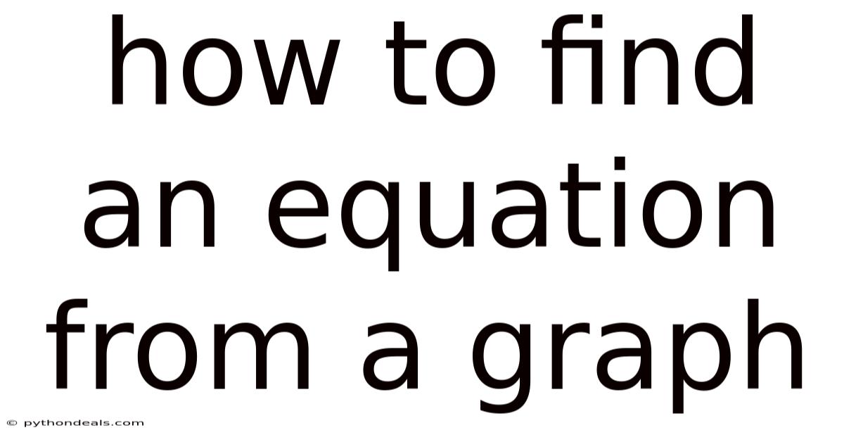 How To Find An Equation From A Graph