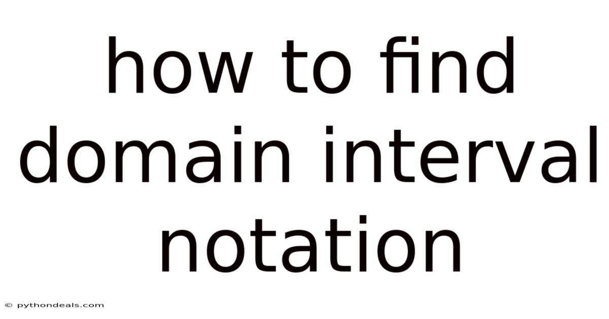 How To Find Domain Interval Notation