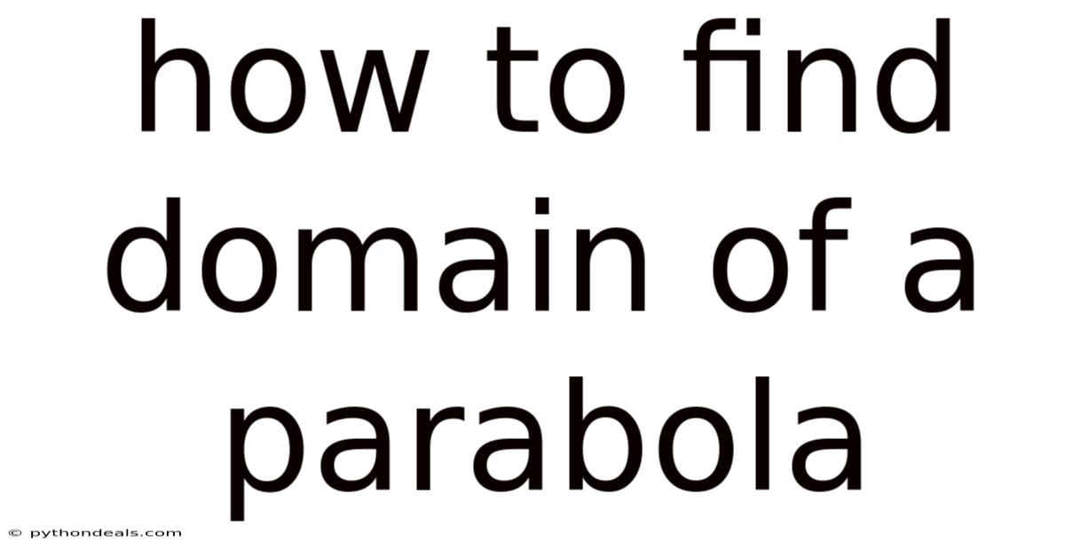 How To Find Domain Of A Parabola