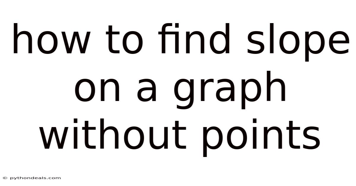 How To Find Slope On A Graph Without Points