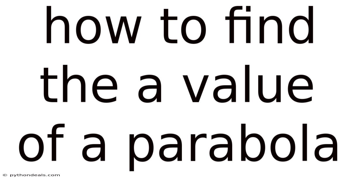 How To Find The A Value Of A Parabola