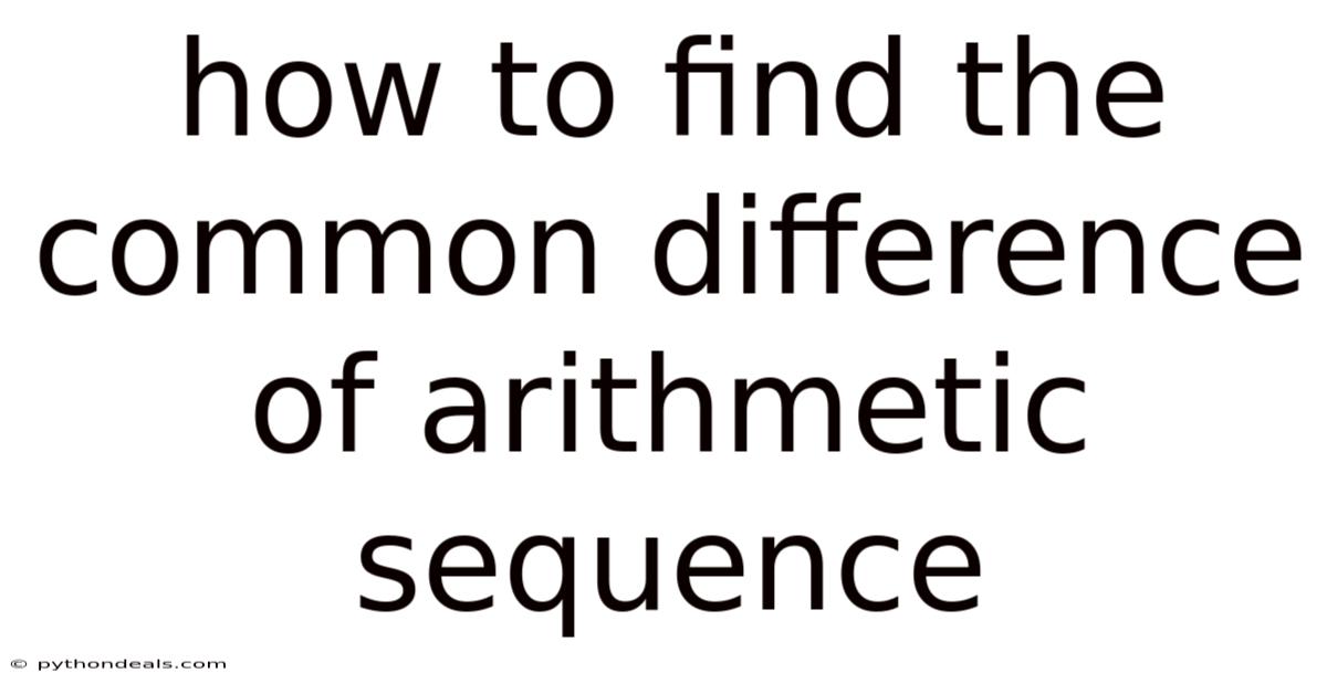 How To Find The Common Difference Of Arithmetic Sequence