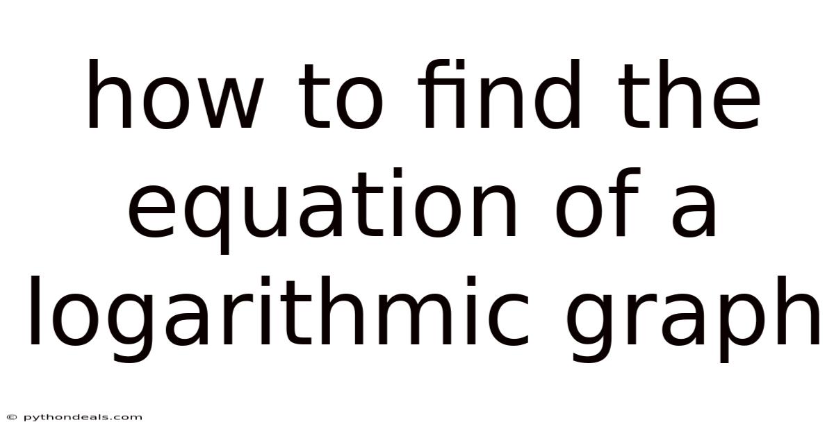 How To Find The Equation Of A Logarithmic Graph