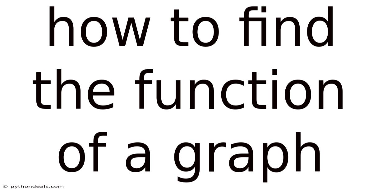 How To Find The Function Of A Graph