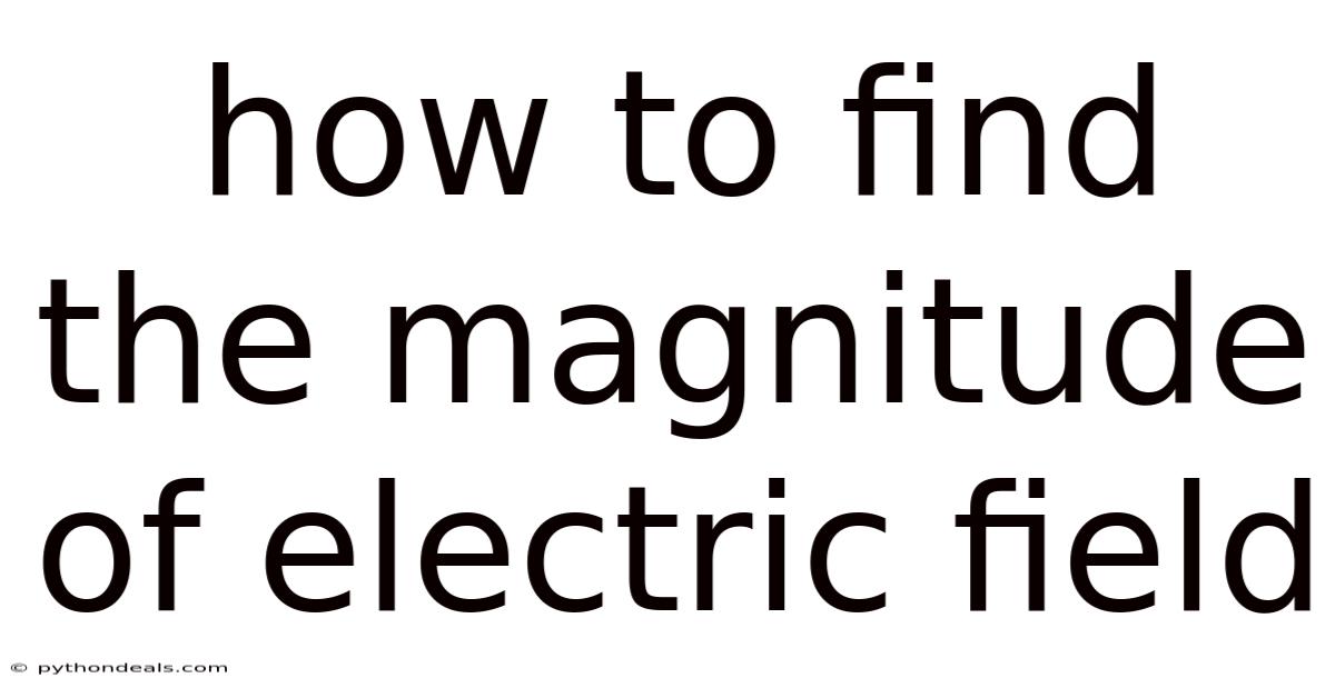 How To Find The Magnitude Of Electric Field