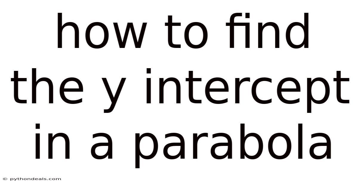 How To Find The Y Intercept In A Parabola