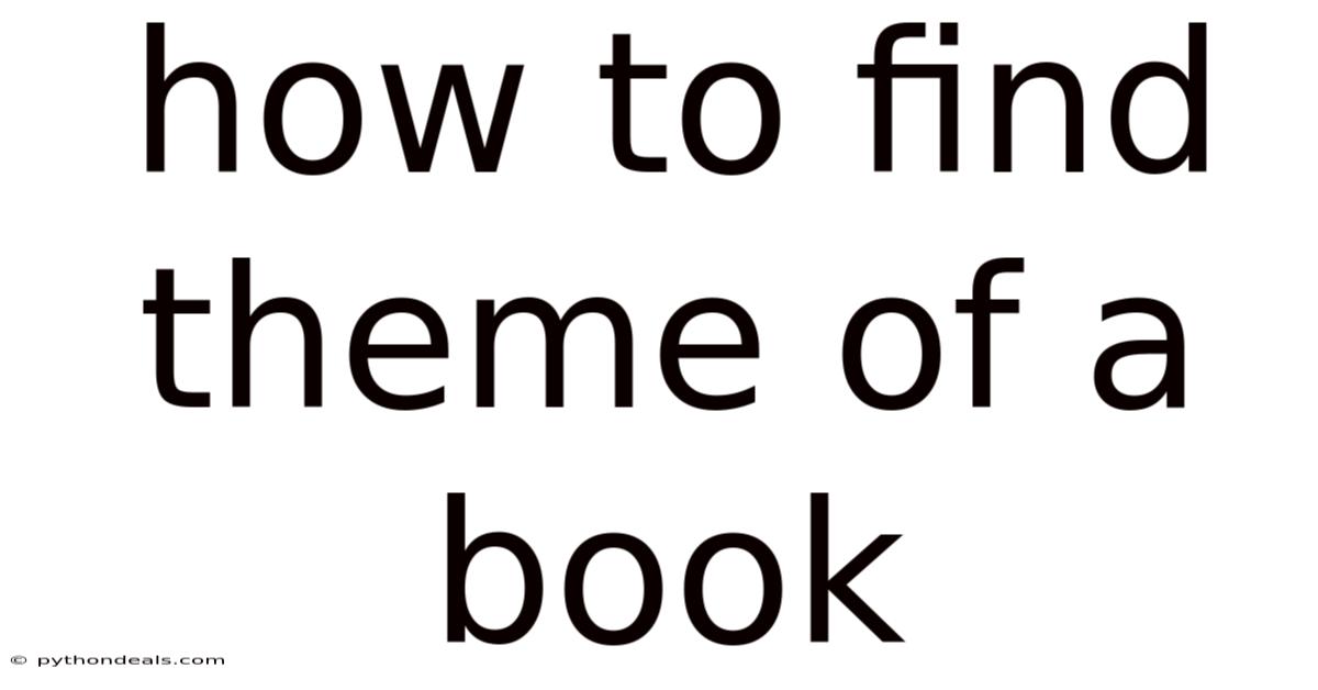 How To Find Theme Of A Book