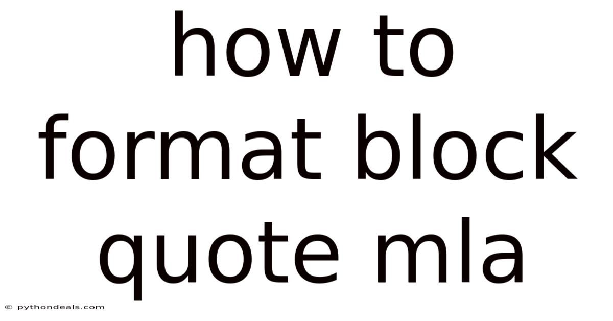 How To Format Block Quote Mla