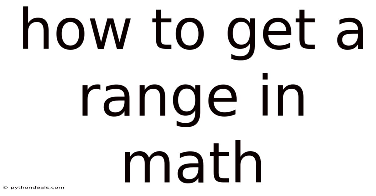 How To Get A Range In Math