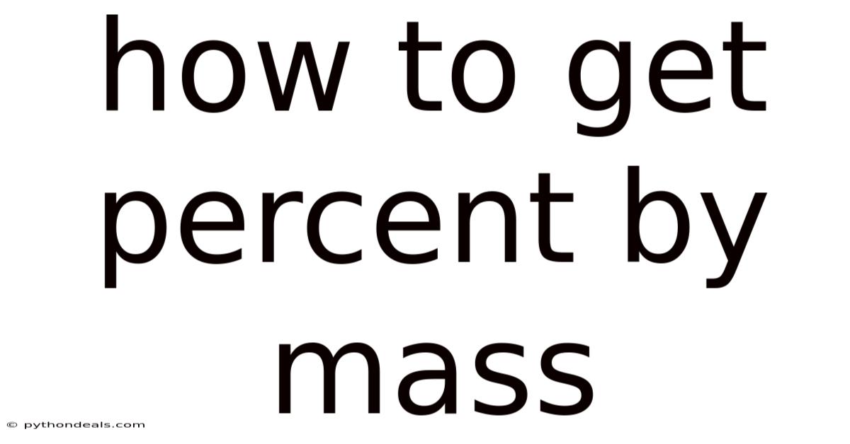 How To Get Percent By Mass