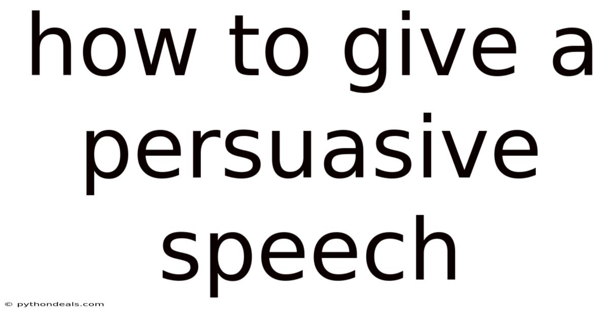 How To Give A Persuasive Speech